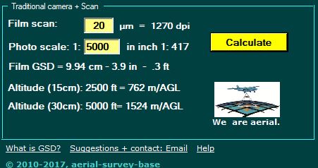 Film scan GSD calculator