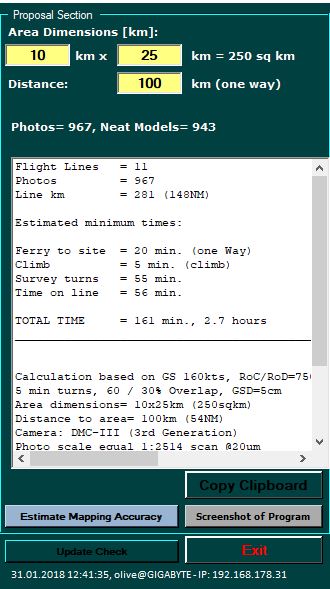 Proposal section off GSD Calculator