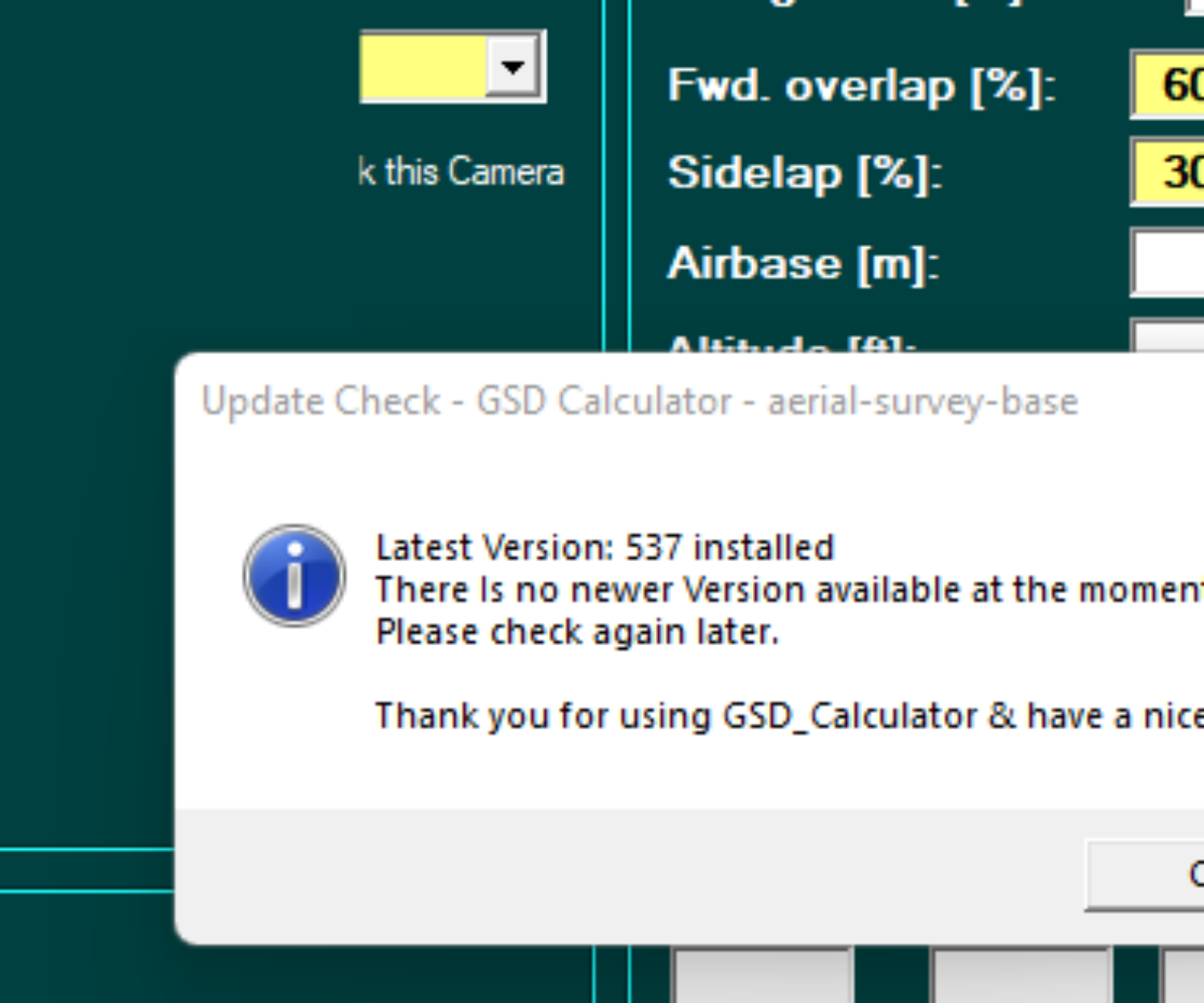 GSD Calculator Update Check
